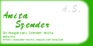 anita szender business card